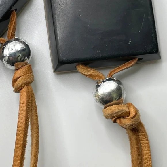 Bohemian Abalone Shell Leather Belt 42" Long - Picture 2 of 8